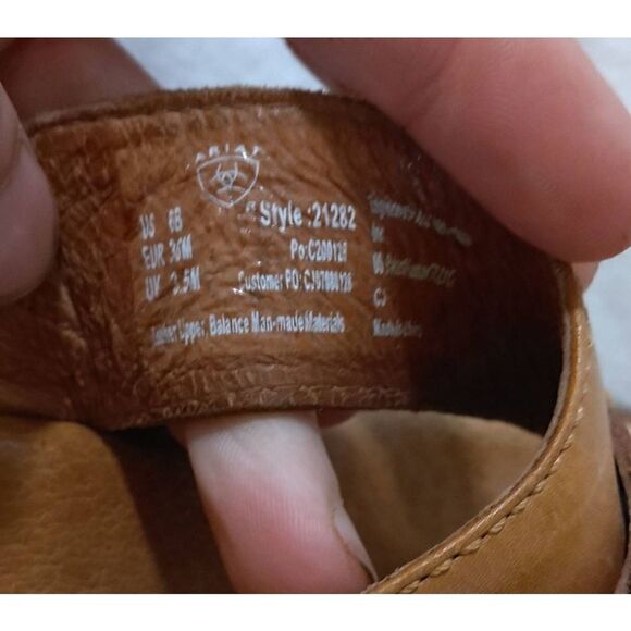 ARIAT Sandals Brown Slip On with Silver Clasps Size 6B Leather - Picture 4 of 7